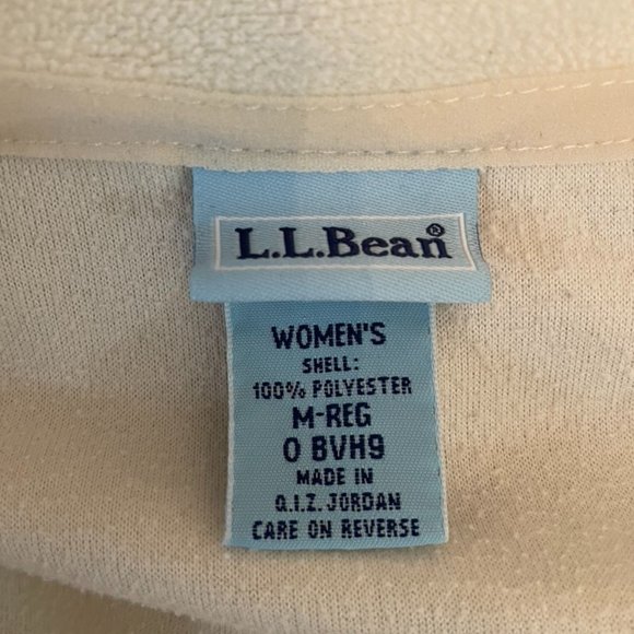 💙 L.L. Bean Zip Up Fleece White Black Medium - Picture 5 of 5